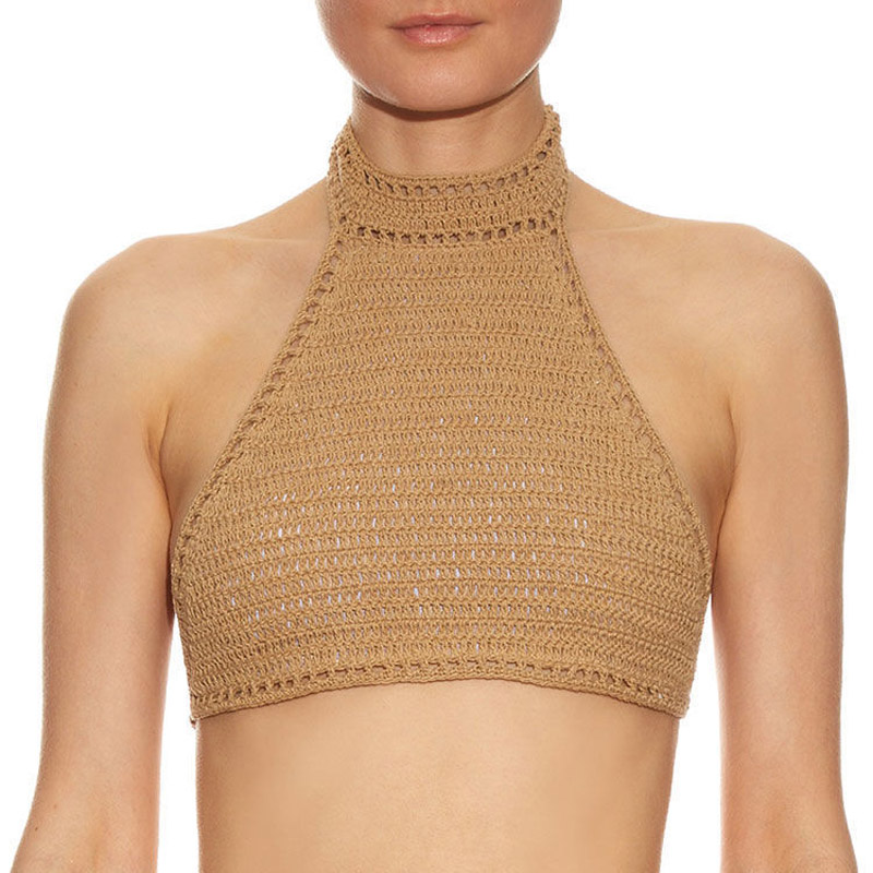 Crochet bikini top, women's scarf swimsuit