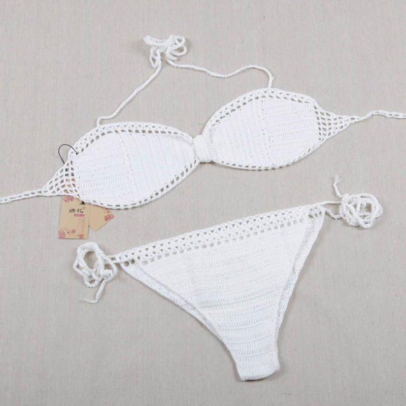 Crochet bikini swimsuit, bra crochet bikini, beach tourism winter hot spring women's swimsuit