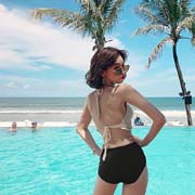  beach covered belly slimming swimsuit